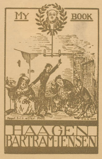 Exlibris by Knud H. Schneller from Denmark for Haagen Bartram-Jensen - Theater/Cirkus 