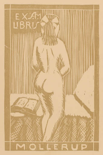 Exlibris by Svend Aage Mollerup from Denmark for Svend Aage Mollerup - Woman Nude 