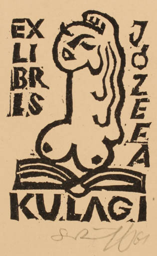 Exlibris by ? ? from Unknown for Jozefa Kulagi - Book Woman 