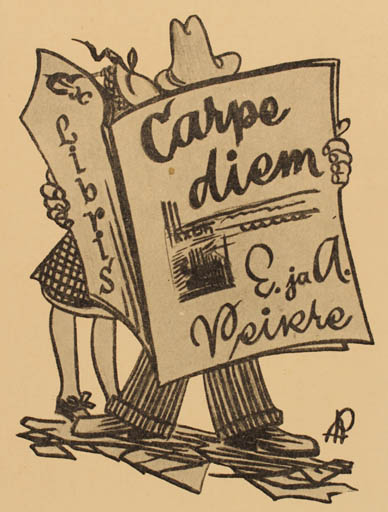 Exlibris by Alfred Peter from Czechoslovakia for ? ? - Man 