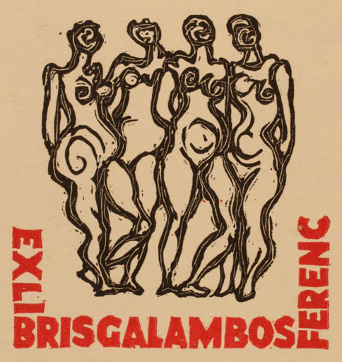 Exlibris by Amleto del Grosso from Italy for Galambos Ferenc - Woman 