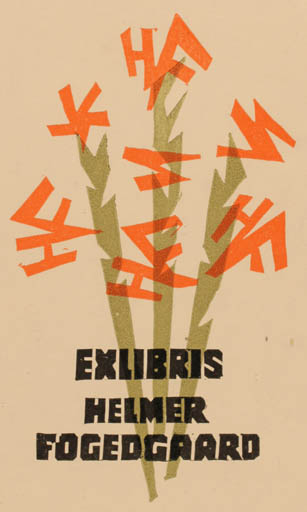 Exlibris by Jan Kruszynski from Great Britain for Helmer Fogedgaard - Abstract 