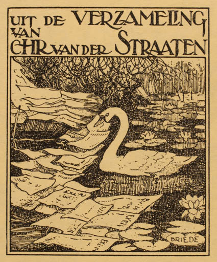 Exlibris by Johan Briedé from Netherland for Chr. van der Straaten - Bird 