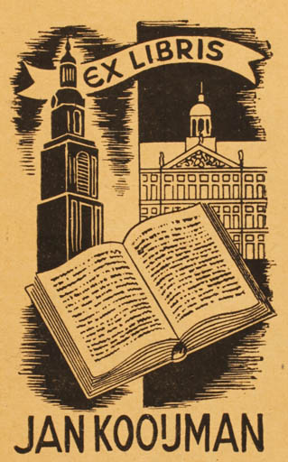 Exlibris by ? ? from Netherland for Jan Kooijman - Architecture Book 