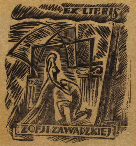 Exlibris by Jozef Szuszkiewicz from Poland for Zofji Zawadzkiej - Abstract 