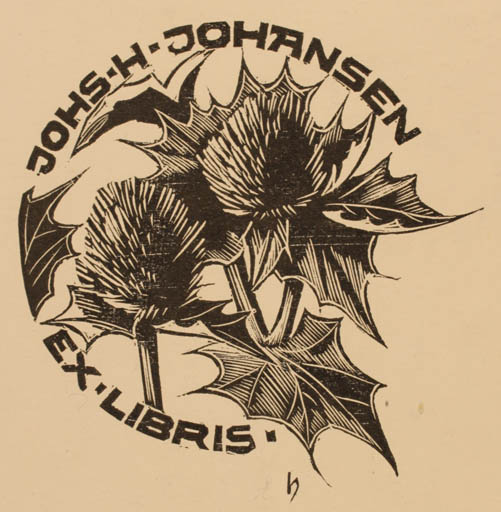 Exlibris by Hans Hauke from Austria for Johs. H. Johansen - Flora 