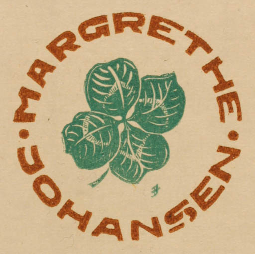 Exlibris by Jørgen Jensen from Denmark for Margrethe Johansen - Flora 