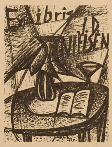 Exlibris by ? ? from Unknown for Johan Due Nielsen - Interior 