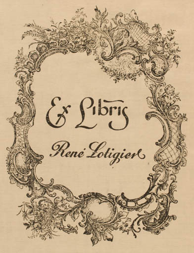 Exlibris by ? ? from Unknown for René Lotigier - 