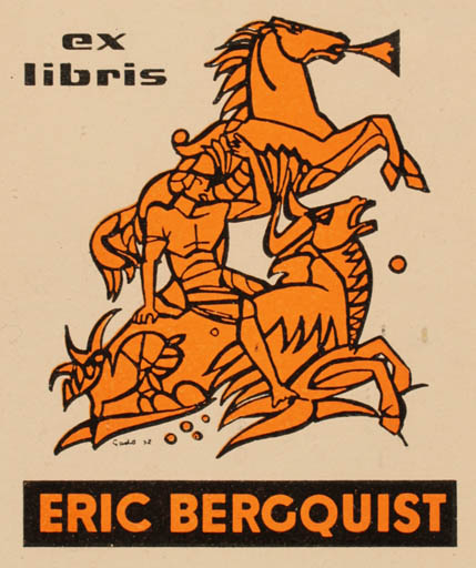 Exlibris by Bertil Gadö from Sweden for Eric Bergquist - Mythology 