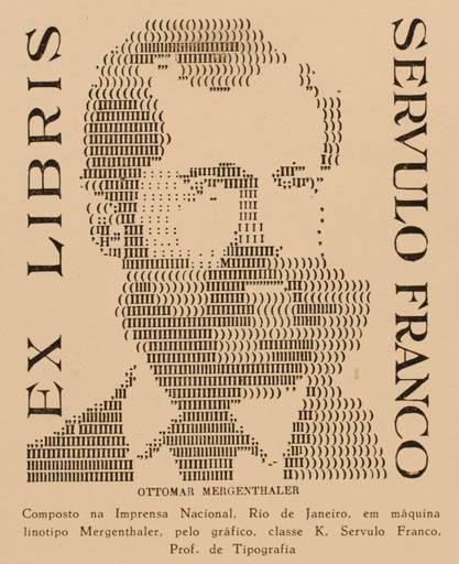 Exlibris by ? ? from Brazilien for Servulo Franco - Portrait 