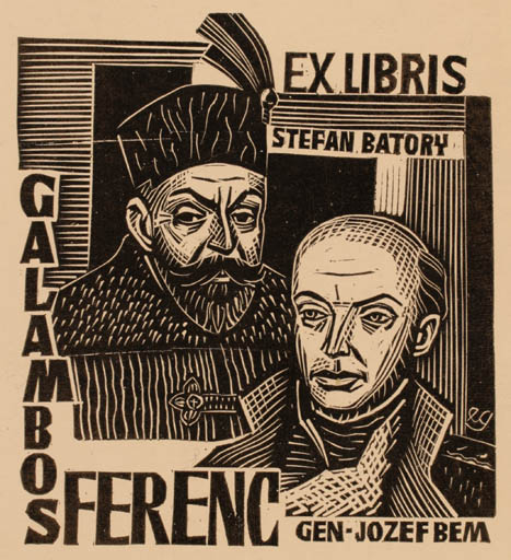 Exlibris by Edward Grabowski from Poland for Galambos Ferenc - Portrait 