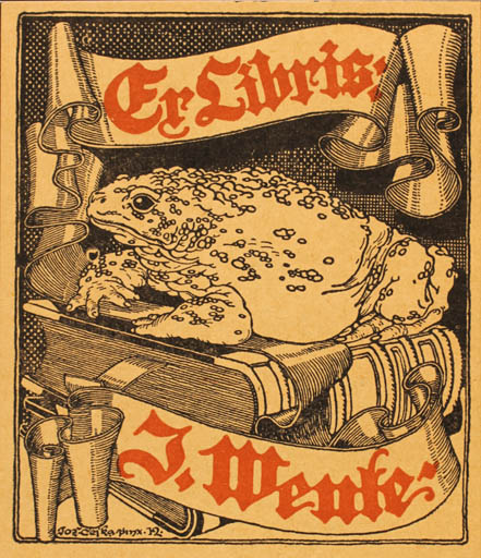 Exlibris by ? ? from Germany for J Wente - Book Fauna 