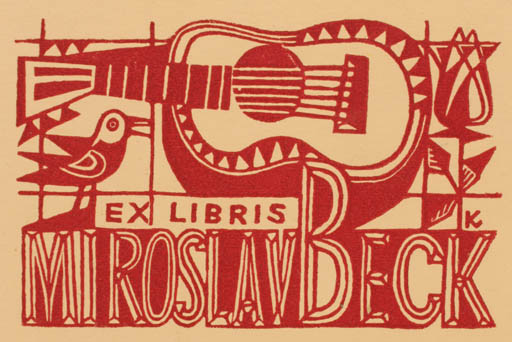 Exlibris by Ladislav J. Kaspar from Czechoslovakia for Miroslav Beck - Music 