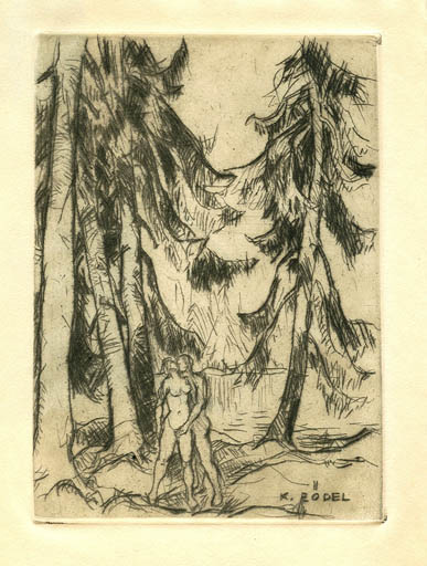 Exlibris by Rudolf Koch from Germany for Klaus Rödel - Erotica Tree 