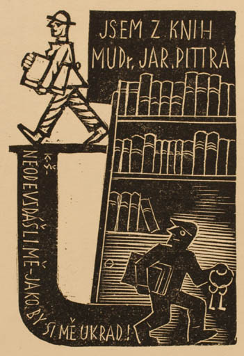 Exlibris by Karel Stech from Czechoslovakia for Mudr. Jar. Pittra - Book 