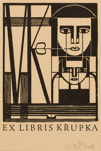 Exlibris by Sv. Böhm from Czechoslovakia for Vaclav Krupka - Abstract 