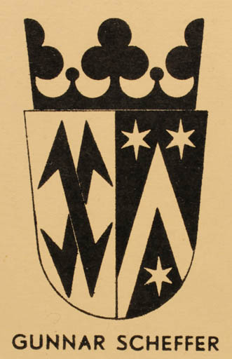 Exlibris by ? ? from Sweden for Gunnar Scheffer - Heraldry 