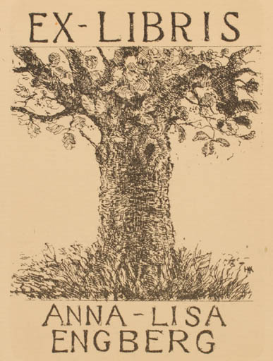 Exlibris by ? ? from Sweden for Anna- Lisa Engberg - Tree 