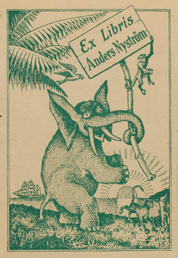 Exlibris by Henry Stålbrant from Sweden for Anders Nyström - Fauna 