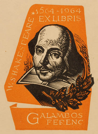 Exlibris by Antal Fery from Hungary for Galambos Ferenc - Portrait 