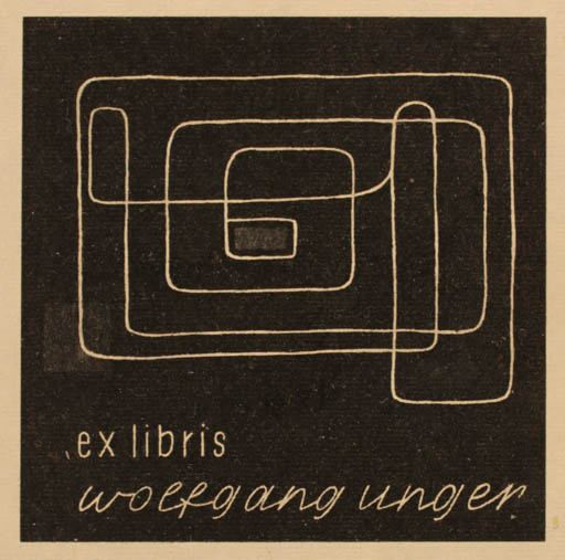 Exlibris by ? ? from Unknown for Wolfgang Unger - Abstract 