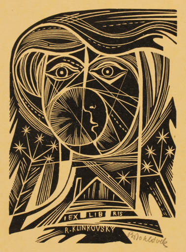 Exlibris by Frantisek Belohlavek from Czechoslovakia for Ruda Klinkovsky - Abstract 