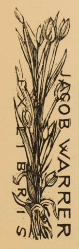 Exlibris by Jiri Jaska from Czechoslovakia for Jacob Warrer - Flower Flora 