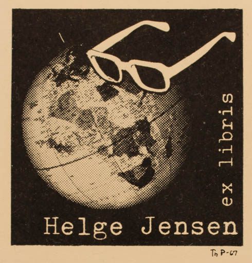 Exlibris by Thomas Pedersen from Denmark for Helge Jensen - Globe 