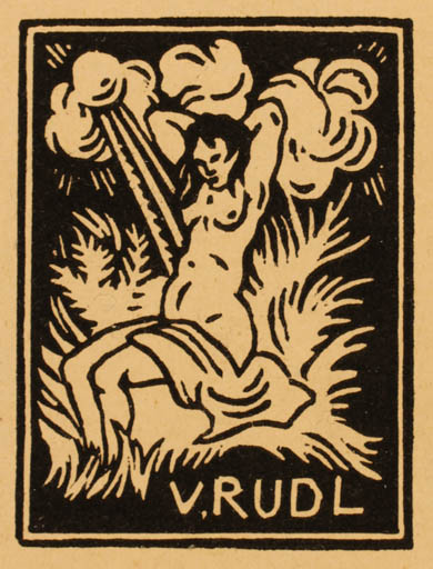 Exlibris by Victor Fleissig from Czechoslovakia for Vaclav Rudl - Woman 