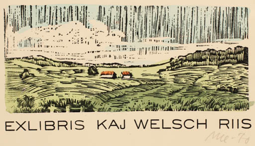 Exlibris by ? Unbekannt from Denmark for Kaj Welsch Riis - Scenery/Landscape 