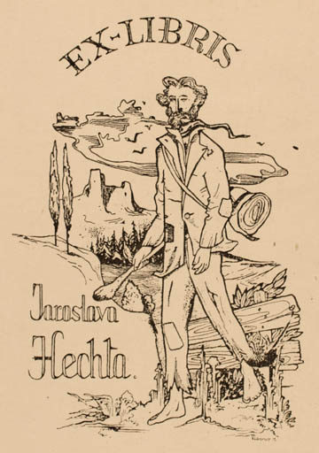 Exlibris by ? Kilberger from Czechoslovakia for Jaroslava Hechla - Mountain Man 