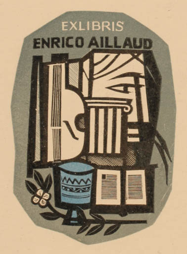 Exlibris by Italo Zetti from Italy for Enrico Aillaud - 