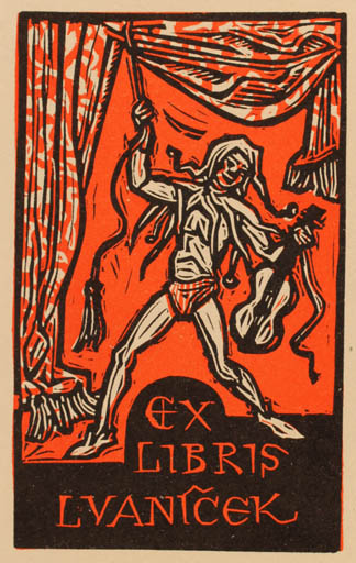 Exlibris by Jaroslav Vodrazka from Czechoslovakia for Lub. Vanicek - Man Music Theater/Cirkus 