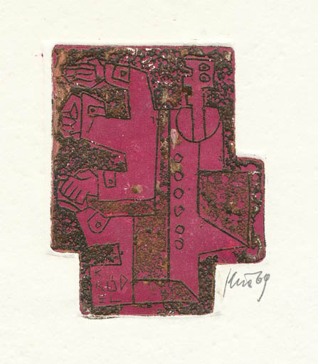 Exlibris by Vincas Kisarauskas from Lithuania for Klaus Rödel - Abstract 