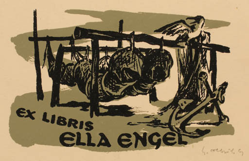 Exlibris by Heins Olbrich from Germany for Ella Engel - Maritime 