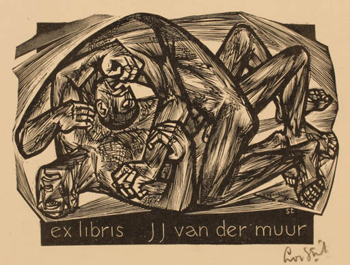 Exlibris by Lou Strik from Netherland for J. J. van der Muur - Drama 