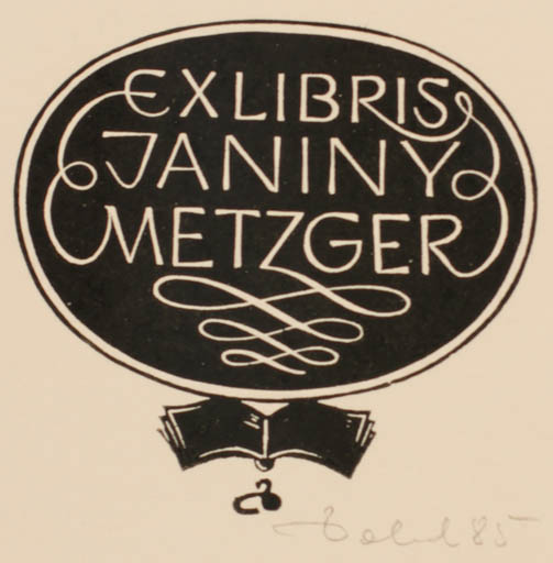 Exlibris by Zbigniew Dolatowski from Poland for Janiny Metzger - Text/Writing 