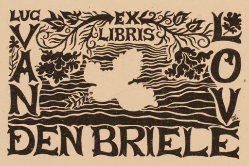 Exlibris by Lacoque Tamara from Belgium for Luc van den Briele - Flora Bird 