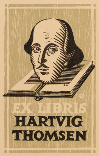 Exlibris by Christian Blæsbjerg from Denmark for Hartvig Thomsen - Book Portrait 