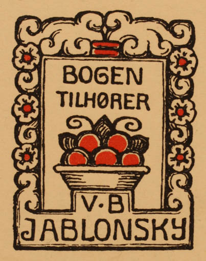 Exlibris by ? ? from Denmark for V.B Jablonsky - Jugend 