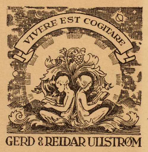 Exlibris by Albert Jaern from Norway for Gerd og Reidar Ullstrøm - Jugend 