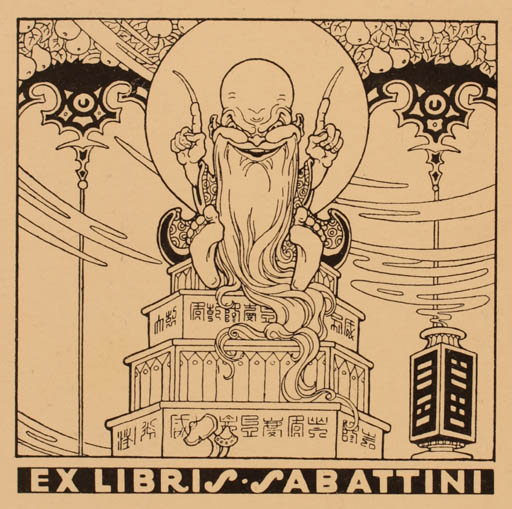 Exlibris by Antonio Rubino from Italy for Gino Sabattini - Oriental 