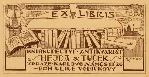 Exlibris by Vaclav Rytir from Czech Republic for Hejda & Tucek Antikvariat - Book 