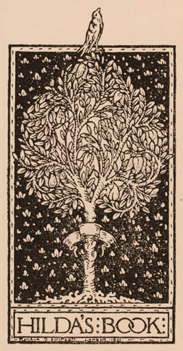 Exlibris by Ronald Simpson from Great Britain for Hilda Bowhill - Jugend Tree 