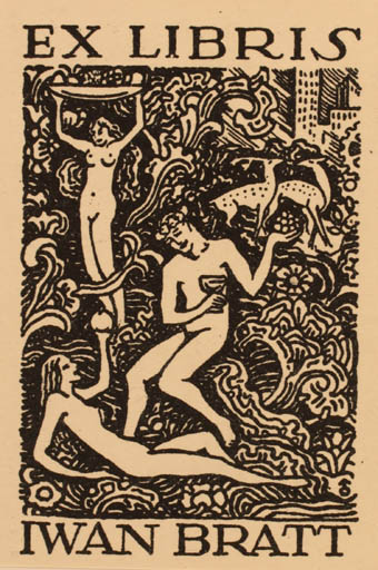 Exlibris by Albert Jaern from Norway for Iwan Bratt - Group Jugend 