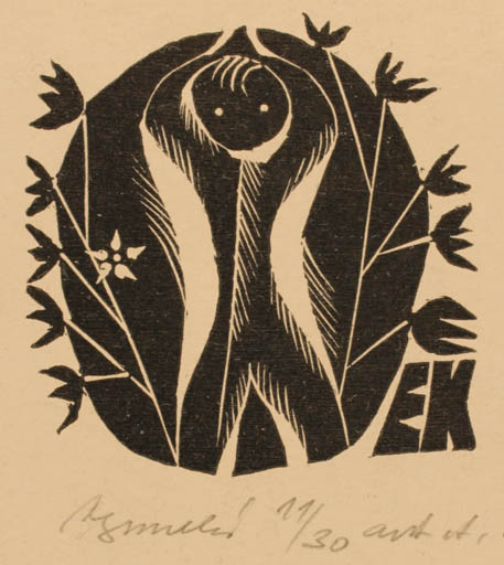 Exlibris by Anna Grmelova from Czechoslovakia for ? E.K. - 