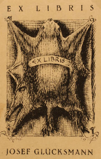 Exlibris by Vaclav Rytir from Czechoslovakia for Josef Glücksmann - 