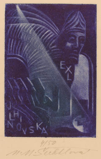 Exlibris by M Sechtlova from Czech Republic for J Hilnovská - Abstract 