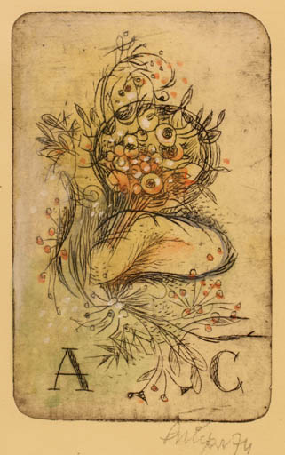 Exlibris by Jaroslav Sulc from Czechoslovakia for ? A.C. - Flora 